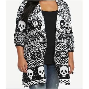 Torrid black and white skull cardigan. Size 1